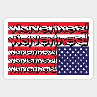 Wolverines Distressed Flag Logo Sticker